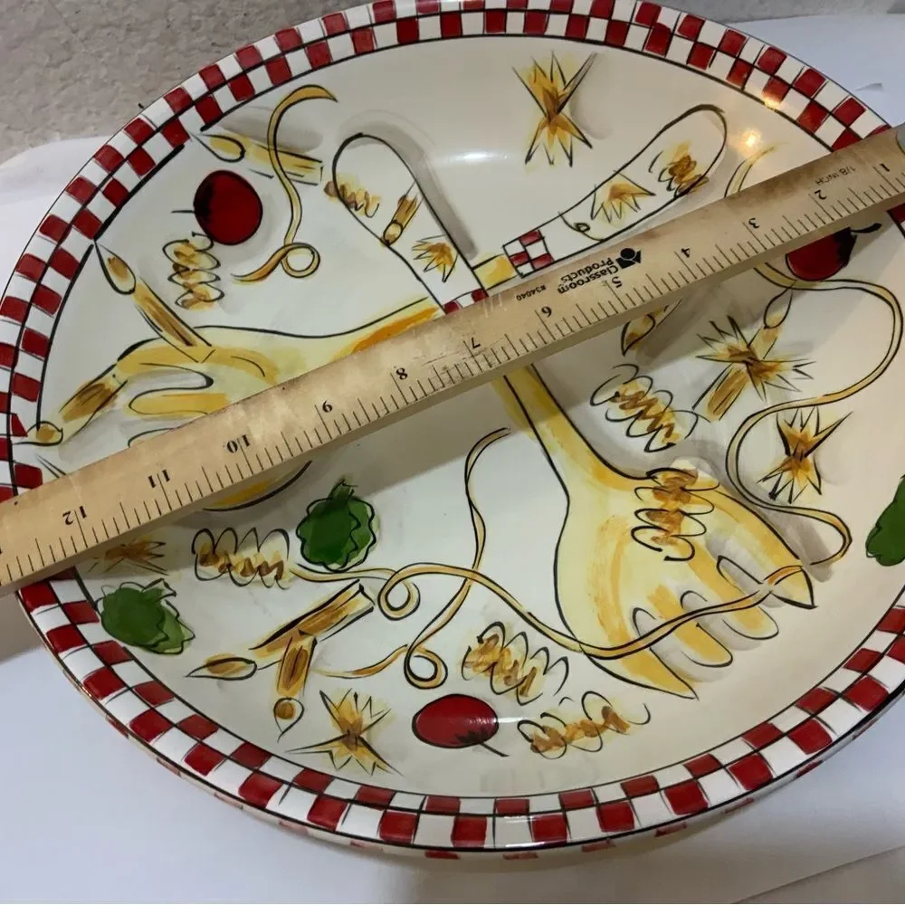 Tabletops Unlimited Italian Garden Pasta Salad Bowl 13